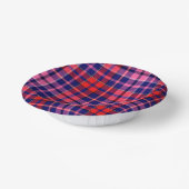 Navy Blau Rot Pink Kariert Tartan Design  Pappteller (Gewinkelt)