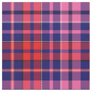 Navy Blau Rot Pink Kariert Tartan Design  Stoff