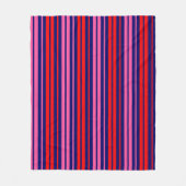 Navy Blau Rot Pink Vertikale Streifen Design Fleecedecke (Vorderseite)
