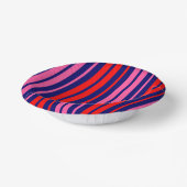 Navy Blau Rot Pink Vertikale Streifen Design Pappteller (Gewinkelt)