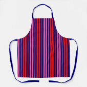 Navy Blau Rot Pink Vertikale Streifen Design  Schürze (Vorderseite)