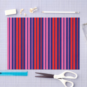 Navy Blau Rot Pink Vertikale Streifen Design Seidenpapier