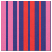 Navy Blau Rot Pink Vertikale Streifen Design   Stoff (Nahaufnahme)