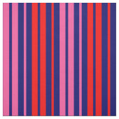 Navy Blau Rot Pink Vertikale Streifen Design   Stoff (Muster)