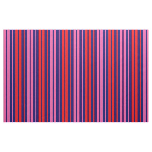 Navy Blau Rot Pink Vertikale Streifen Design   Stoff (Fat Quarter (45,7 x 55,9 cm))