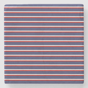 Navy Blau Rot Streifenmuster Steinuntersetzer