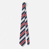 Navy Blau Rot Weiß Candy Stripe Krawatte (Vorderseite)