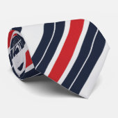 Navy Blau Rot Weiß Candy Stripe Krawatte (Gerollt)