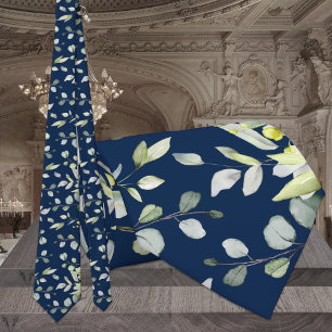 Navy Blau Sage Grün Eukalyptus Hochzeit Krawatte