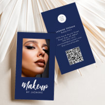 Navy Blau Schrift-Logo QR-Code Foto Make-up