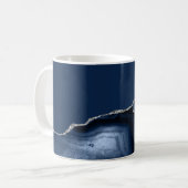 Navy Blau Silber Achat Kaffeetasse (Vorderseite Links)