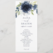 Navy Blau Silber Blumen Botanische Grünpflanzen Ho Programm (Vorderseite)