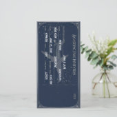 Navy Blau & Silber Bordkarte Save-the-Date Save The Date (Stehend Vorderseite)