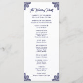 Navy Blau Sonnenblumen Blumen Spitze Hochzeitsprog Programm (Rückseite)