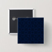 Navy-Blau-symmetrisches abstraktes Modemuster Button (Vorne & Hinten)