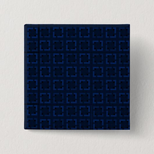 Navy-Blau-symmetrisches abstraktes Modemuster Button (Vorderseite)