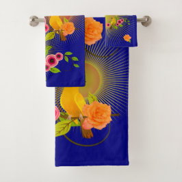 Navy Blau - Tauben und Sonnenschein Badhandtuch Set