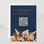 Navy Blau & Terrakotta QR-Code Save-the-Date Einladung (Rückseite)