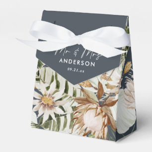 Navy blau tropische moderne elegante mr und mrs geschenkschachtel