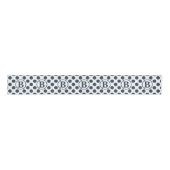 Navy Blau Tupfenmuster Monogramm Ripsband (Vorderseite)