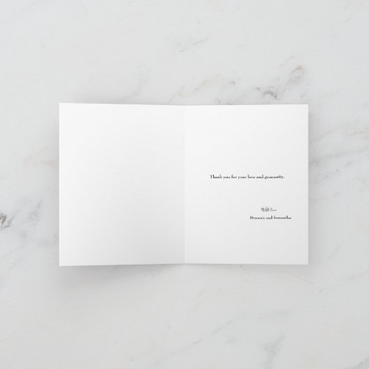 Navy Blau und Blush Pink Script Danke Collage (Innenseite)