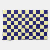 Navy-Blau und Gelb Karomuster Geschirrtuch (Horizontal)