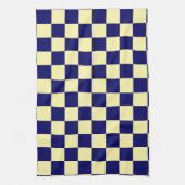 Navy-Blau und Gelb Karomuster Geschirrtuch (Vertikal)