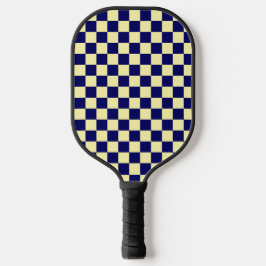 Navy-Blau und Gelb Karomuster Pickleball Schläger