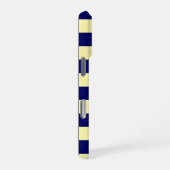 Navy-Blau und Gelb Schachbrettmuster iPhone Hülle (Rechte Seite)