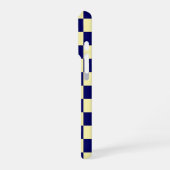 Navy-Blau und Gelb Schachbrettmuster iPhone Hülle (Linke Seite)