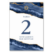 Navy Blau und Gold Achat Geode Gestein Tischnummer (Vorderseite)