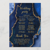 Navy-Blau und Gold-Achat Hochzeitsprogramm Programm (Rückseite)