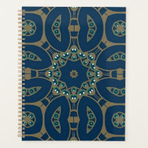 Navy Blau und Gold geometrisches Oktagon-Muster