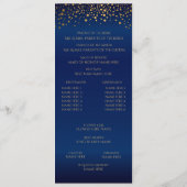 Navy Blau und Gold Konfetti Punkte - Programm (Rückseite)