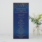 Navy Blau und Gold Konfetti Punkte - Programm (Stehend Vorderseite)