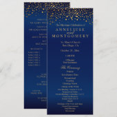 Navy Blau und Gold Konfetti Punkte - Programm (Vorne/Hinten)