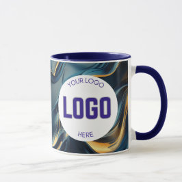 Navy Blau und Gold Modern Boho Custom Logo Tasse