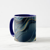 Navy Blau und Gold Modern Boho Custom Logo Tasse (Vorderseite Links)