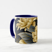 Navy Blau und Gold Modern Boho Custom Logo Tasse (Vorderseite Links)