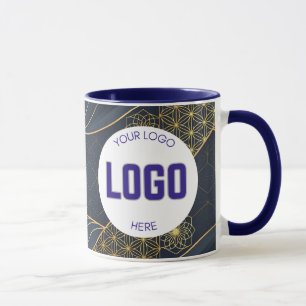 Navy Blau und Gold Modern Boho Custom Logo Tasse