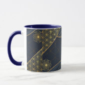 Navy Blau und Gold Modern Boho Custom Logo Tasse (Links)