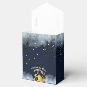 Navy Blau und Gold über dem Mond Babydusche Geschenkschachtel (Geöffnet)