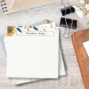 Navy Blau und Goldene Wasserfarben-Blumen individu Post-it Klebezettel