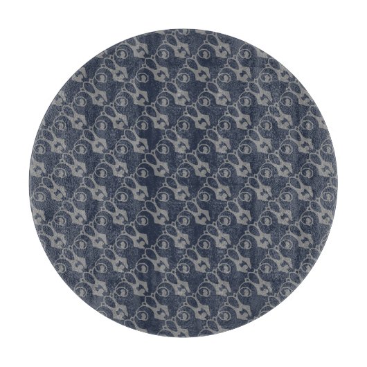 Navy-Blau- und Grau-Design Schneidebrett (Vorderseite)