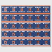 Navy Blau und Orange Geschenkpapier (Flach)