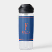 Navy Blau und Orange Trinkflasche (Rückseite)