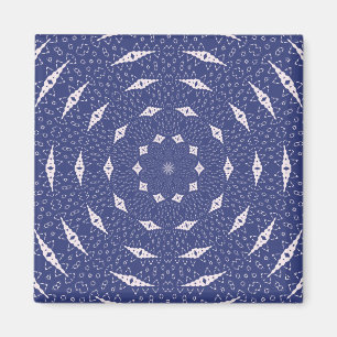 Navy Blau und Pink Mitochondrien Mandala Magnet