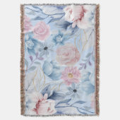 Navy Blau und Rosa Blumen Decke (Vorderseite Vertikal)