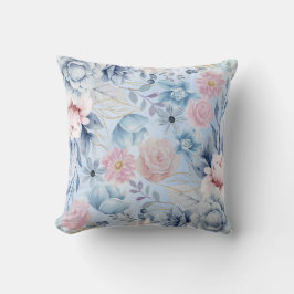 Navy Blau und Rosa Blumen Kissen