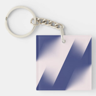 Navy Blau und Rosa diagonale Farbblock-Ombre Schlüsselanhänger